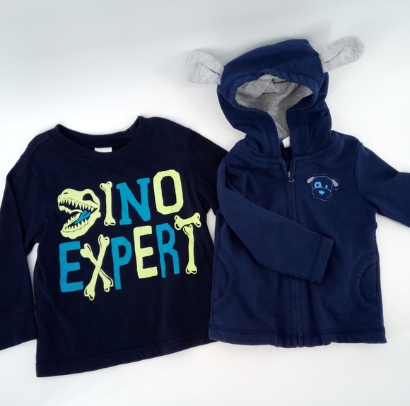 Gymboree Baby Tops Bundle 12-18 Months Cotton Blend Hoodie Long Sleeve Tee - Picture 1 of 11